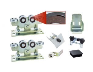 Wózki Premium WBR-6B do bramy przesuwnej 80x80x5, 6 rolek...