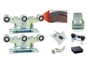 Wózki Premium WBR-8B do bramy przesuwnej 80x80x5, 8 rolek...